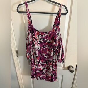 Women’s Jessica London Vibrant Floral tank cold shoulder size 26/28 plus EUC